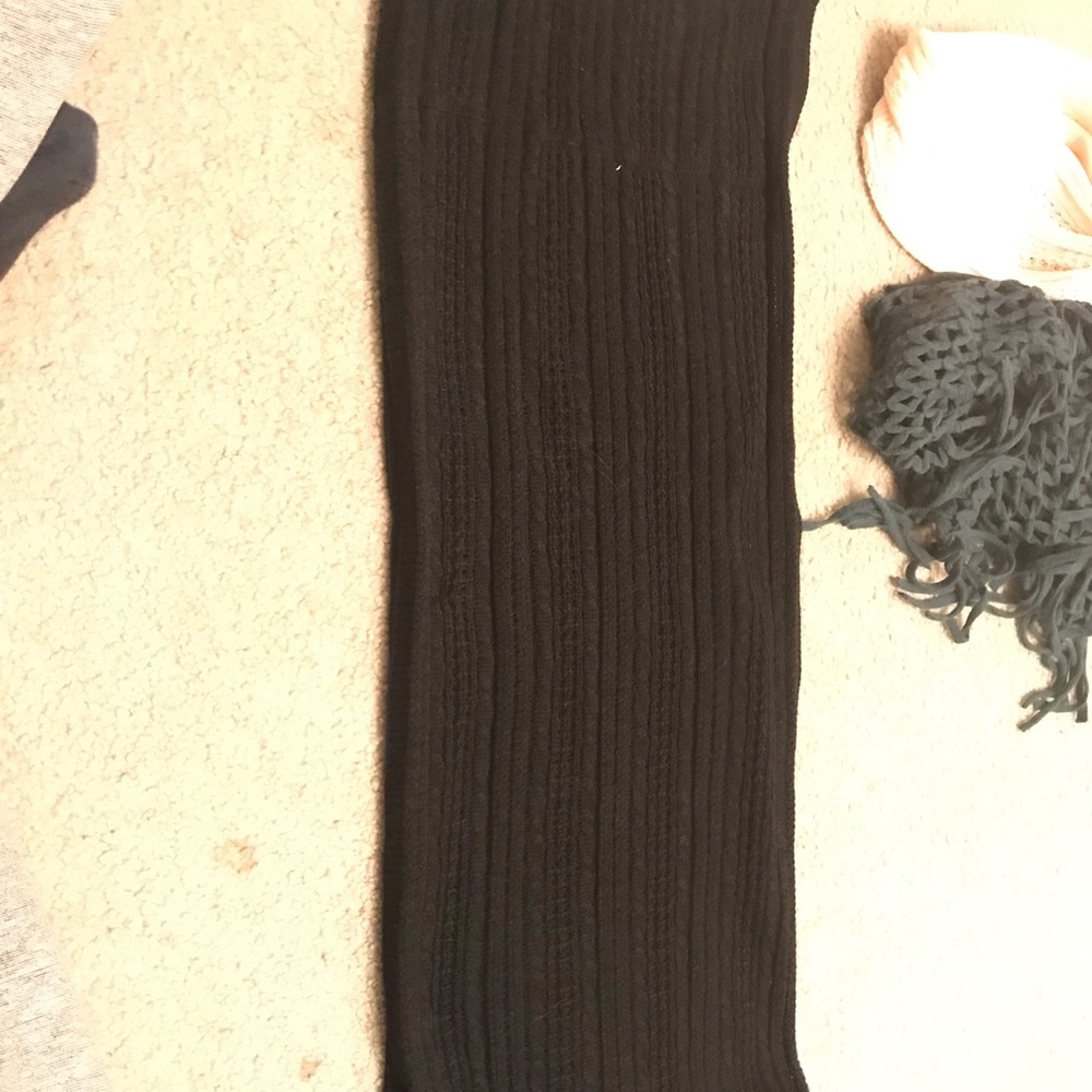 Black knit infinity scarf